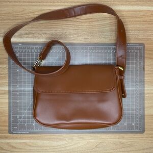 Brown Vegan Leather Crossbody Bag